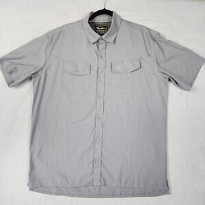 Drake Clothing Co Mens M Short Sleeve Shirt Performance Fishing Gray